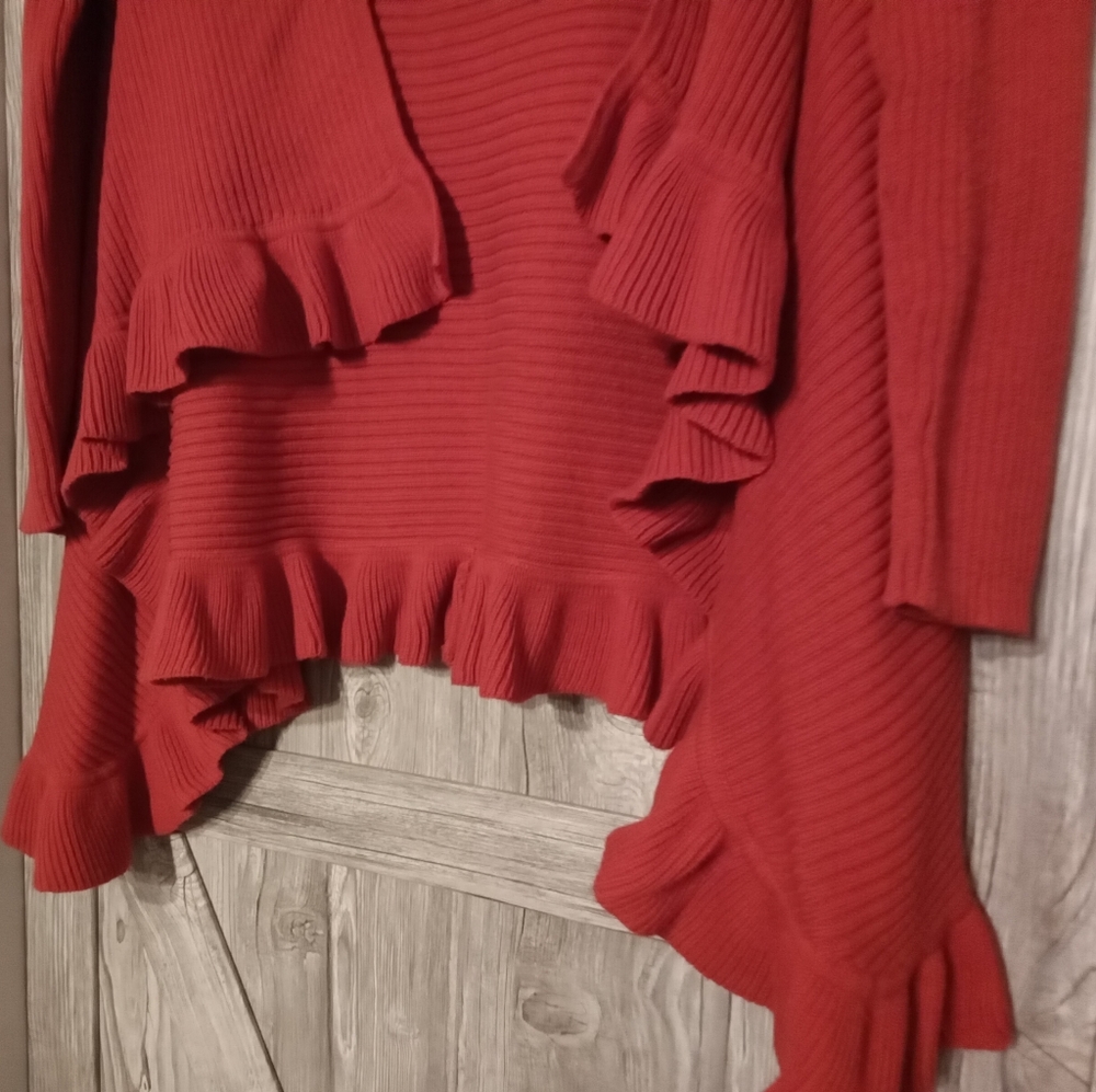 Nygard Red Open Sweater XL - Picture 2 of 4